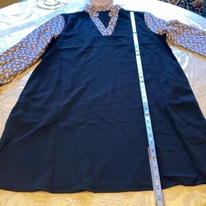 SHEIN Frenchy Women's Loose Fit Geometric Printed Notch Neck Casual Dress size S